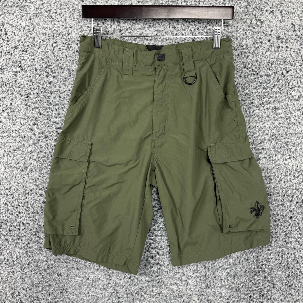 Boy Scouts Of America Shorts Mens Small Green Nylon Cargo Uniform 10" Inseam